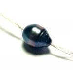 Pearl Freshwater Black Peacock Banded Drop (10Pcs)