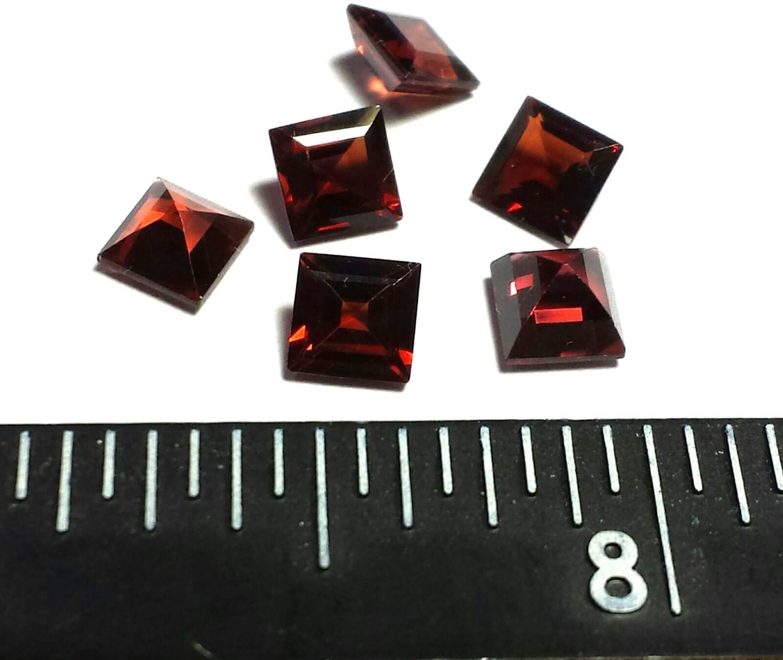 Garnet Square Cut 5mm (6 Pcs) - Image 3