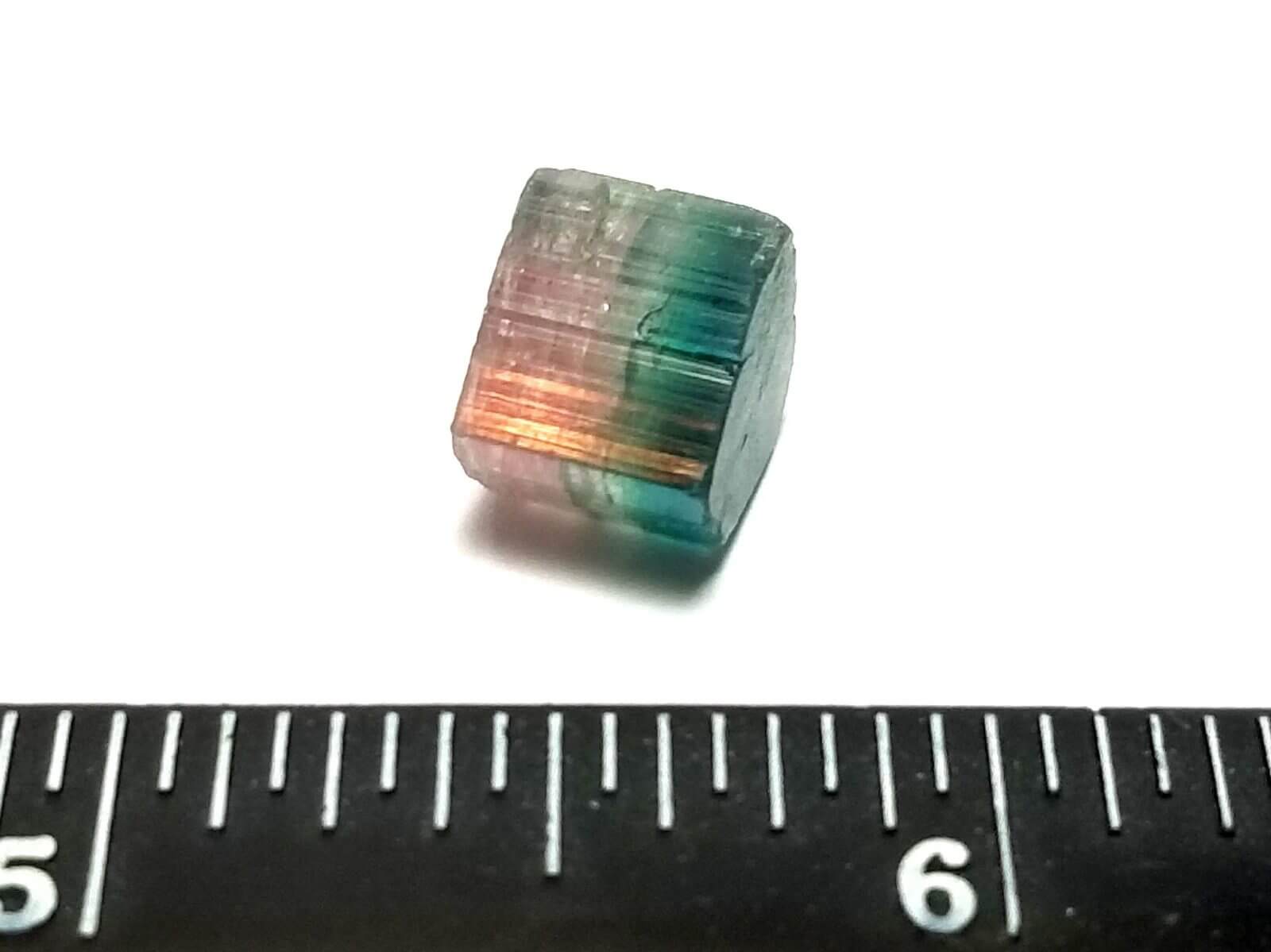 Tourmaline Multi-color Rough Specimen 3/4"x1/2" 9.50 Crts - Image 4