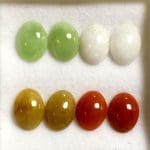 Jade Mixed Color 12x10mm Green Orange White Tan (8 Pcs)
