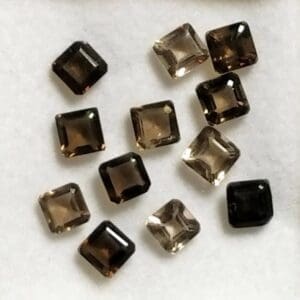 Quartz Smoky Mixed Shade Square 4mm (12Pcs)