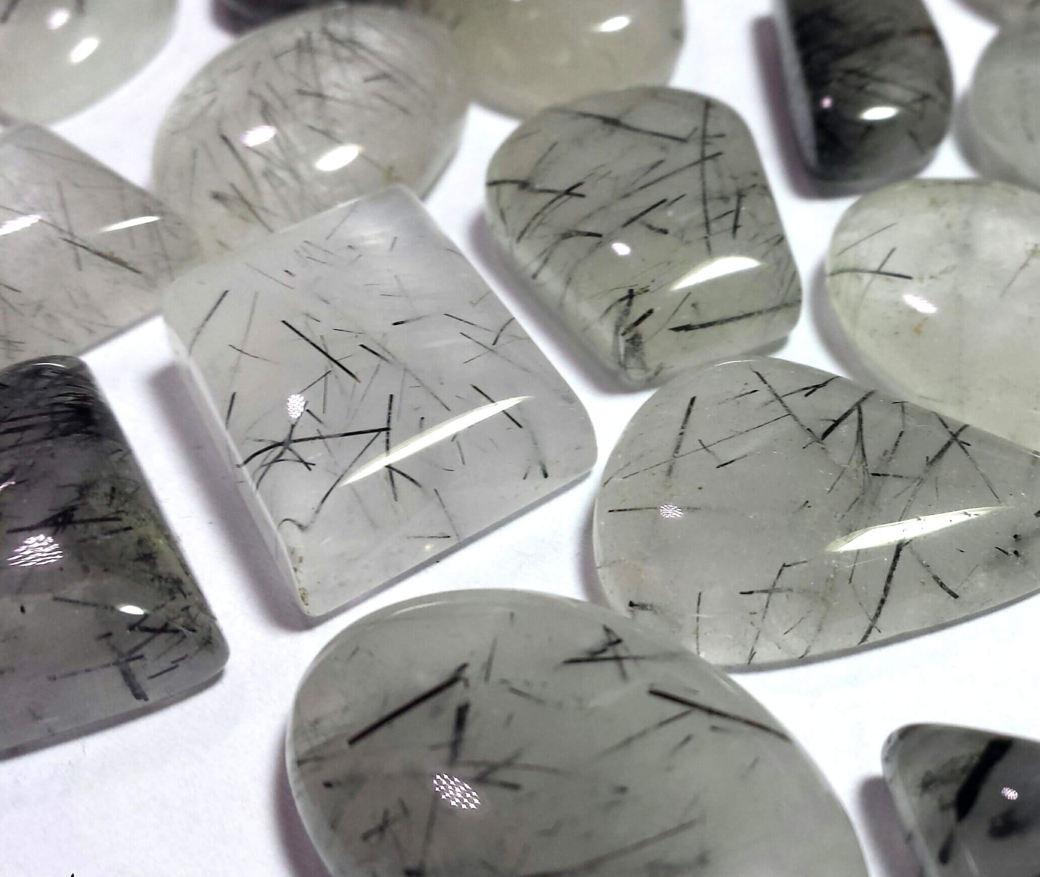 Quartz Tourmalated Cabochon Mix (10Pcs) ~ BUY 2 GET 1 FREE! - Image 2