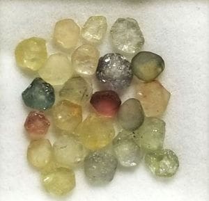 Genuine Montana Sapphire Mixed Color Flat Rough Specimen 3.4-4.5mm 9.15 ctw