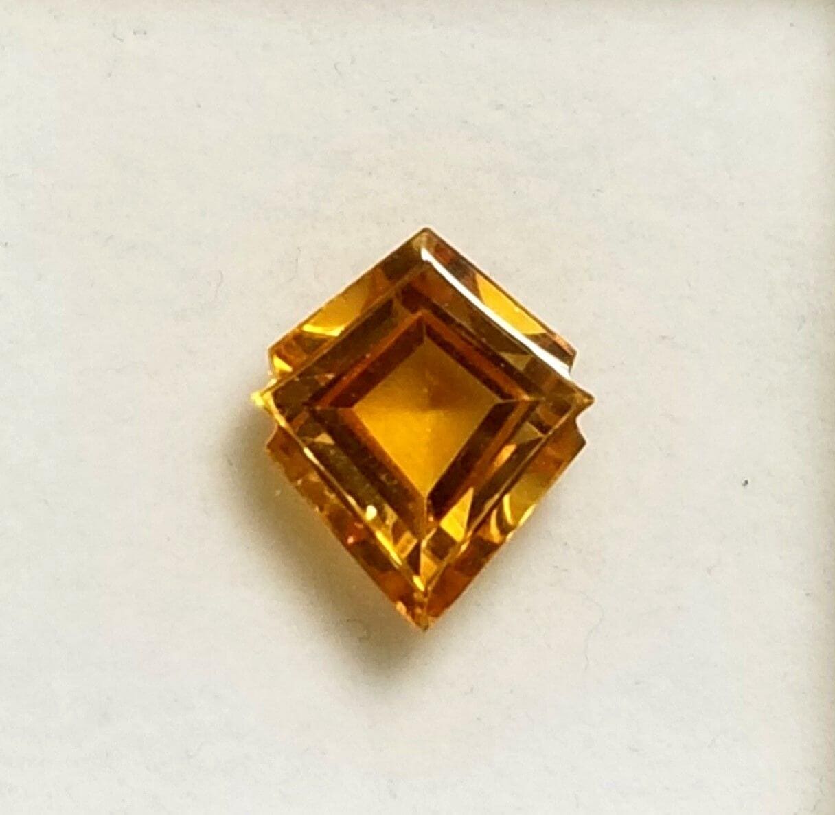 Citrine Fantasy Double Diamond 12x10.25mm 3.56crts