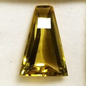 Quartz Lemon Lime Fantasy Trapezoid Cut 23x16x6mm 15.80crts