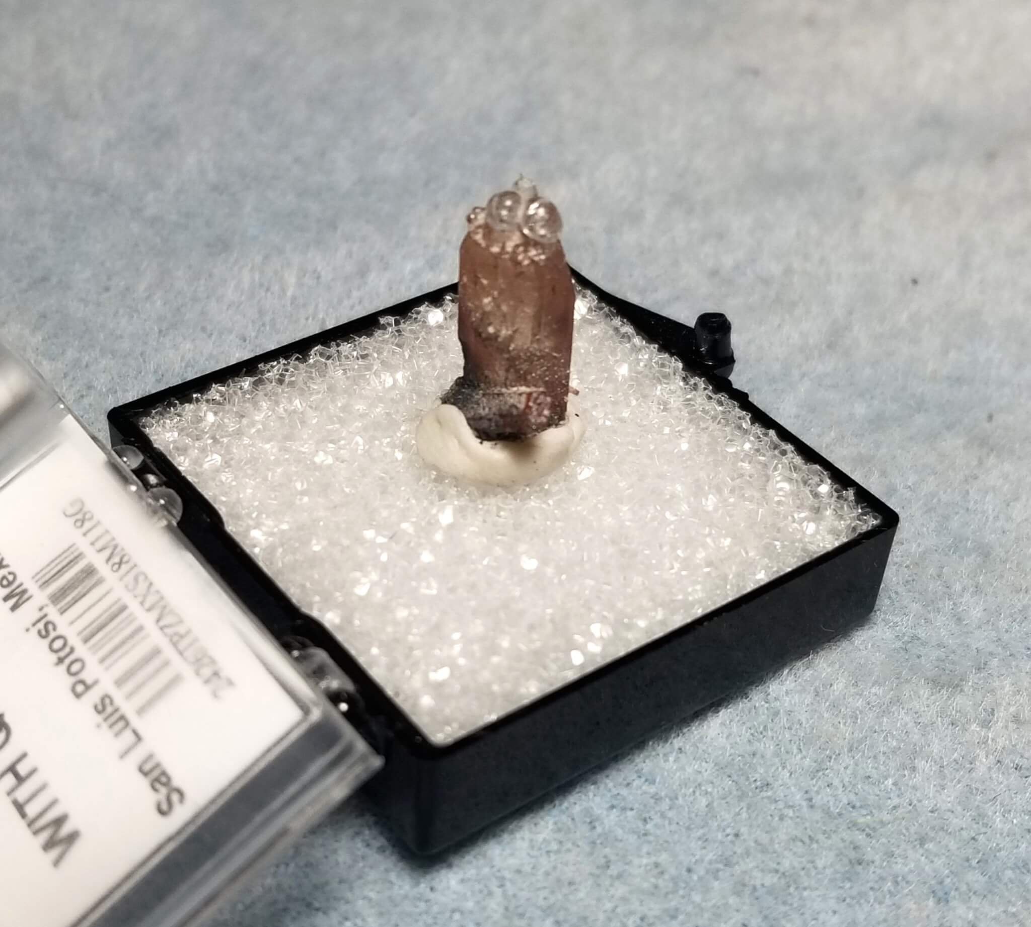 Topaz Mexican with Quartz Druzy Top Specimen Thumbnail 18.5x5mm 5.90crts - Image 5