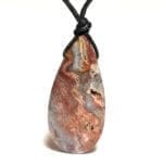 (N9) Agate Pear Cabochon 35x17mm Pendant Necklace #P19