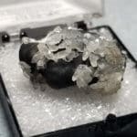 Smithsonite on botryoidal Coronadite Specimen Thumbnail 24x17mm 53.10crts