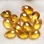 Citrine Pear Checkerboard Bead Full-Drilled 8x5mm (12 Pcs)