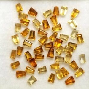 Citrine Tapered Baguette Mixed Shades 3x2x1.75mm (50 Pcs)
