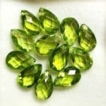 Peridot Pear Checkerboard Bead Full-Drilled 8x5mm (12 Pcs)