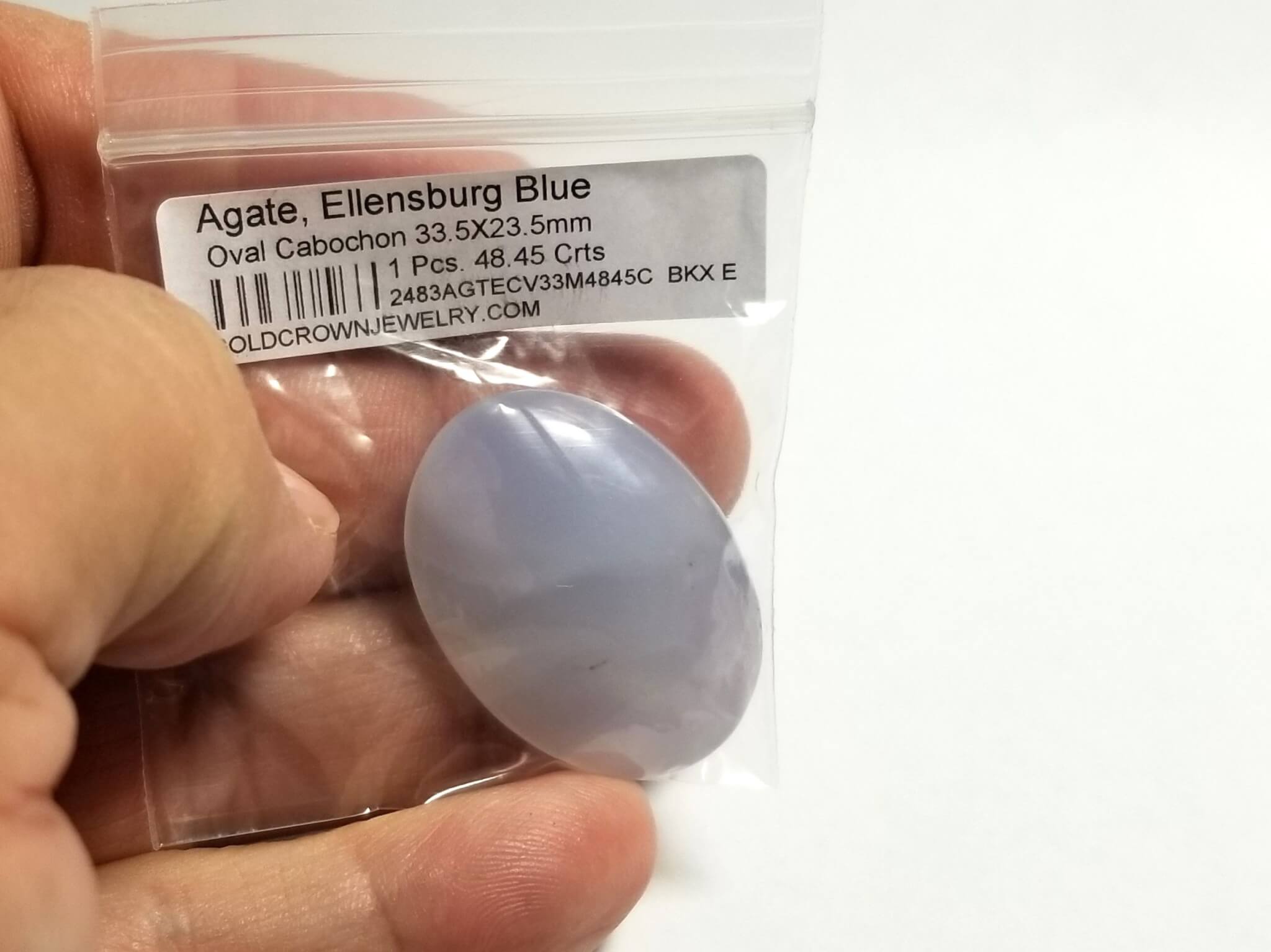 Agate Ellensburg Blue Cabochon Oval 33.5x23.5mm 48.45Crts - Image 5