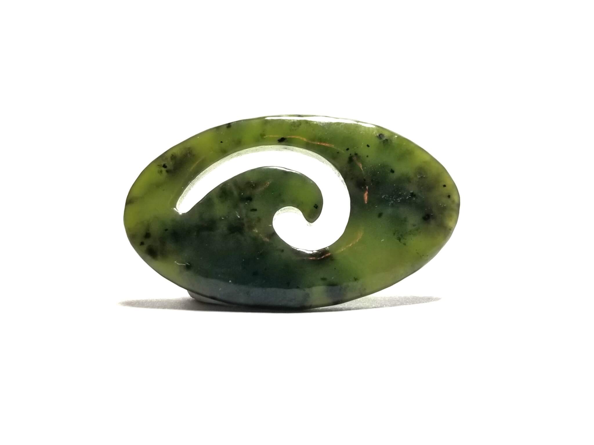 Jade Applegate (Bowenite) Oval Carved Wave 42x25mm 38.25crts