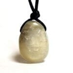 (N8) Moonstone (Sri Lanka) Polished Freeform 30x23mm Pendant Necklace #M88