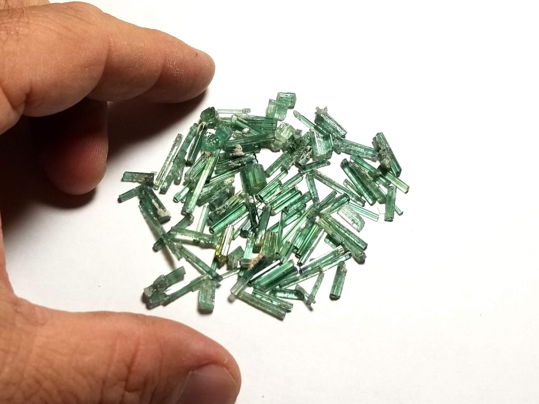 Tourmaline Green Rough Specimen (Needles) 20x2-4x2mm (100+Pcs) - Image 4