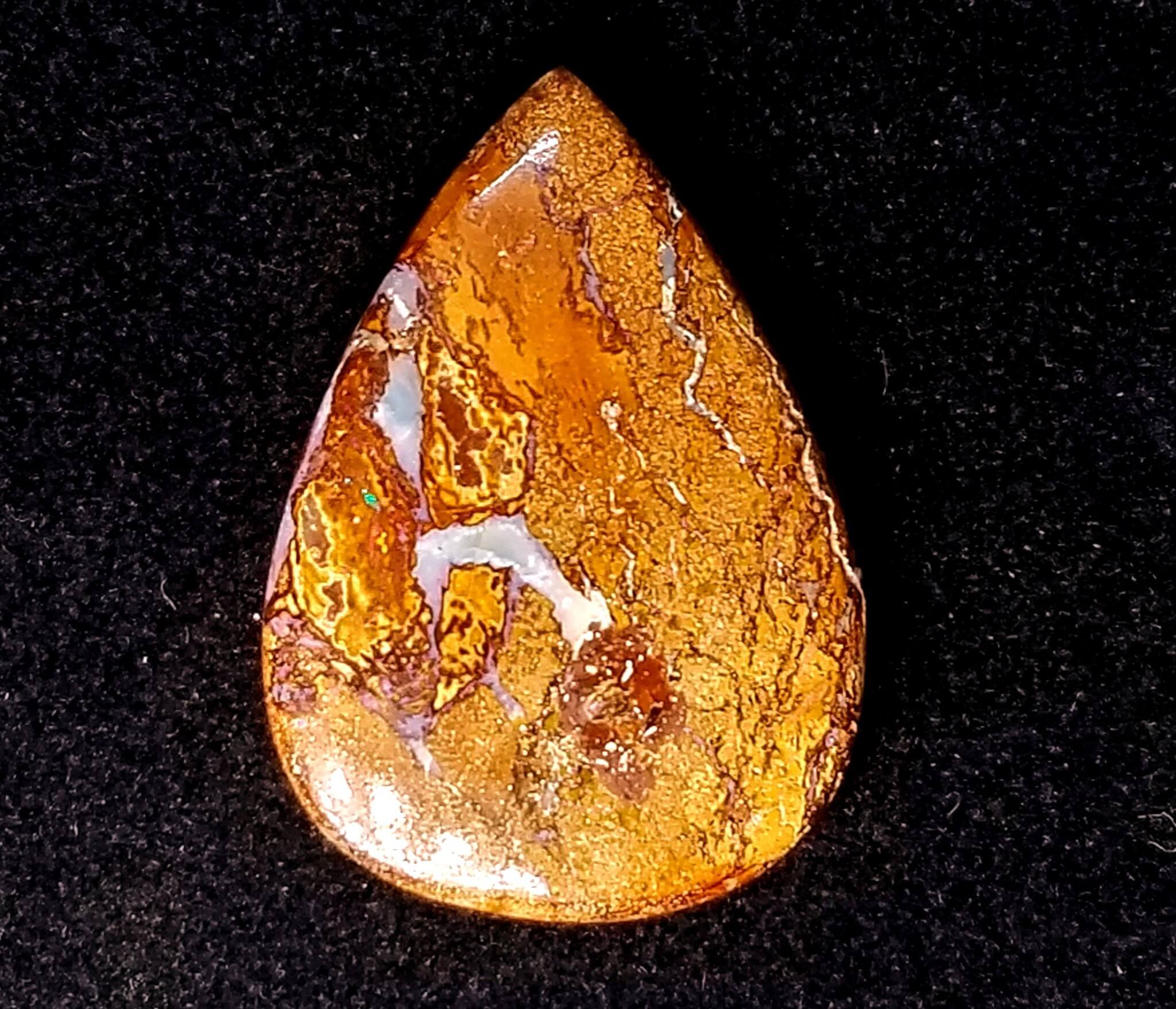(E4) Opal Australian Boulder Pear Cabochon 25.5x11.5mm 24.80Crts