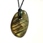 (P1) Labradorite Polished Freeform 32x19.6mm Pendant Necklace #LAB1