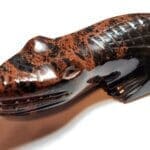 (L6) Obsidian Mahogany Carved Alligator 10"x2" 1 Lbs
