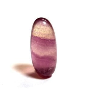Fluorite Purple Banded Polished Jelly Bean 34x15mm 64.60crts