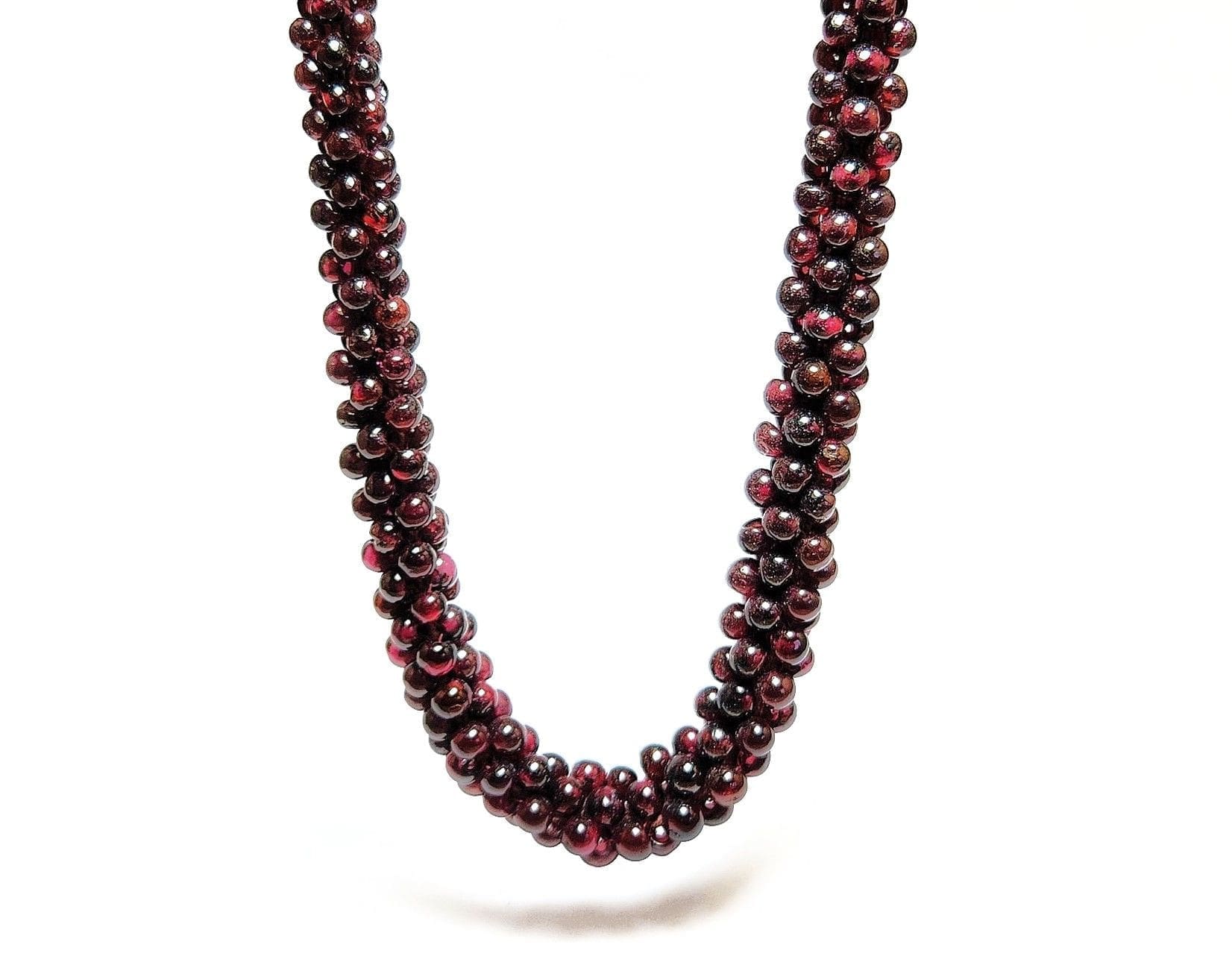 Vintage Garnet 2.5-4.5mm Bead & 925 Silver Adj. 30" 230Ctw Necklace