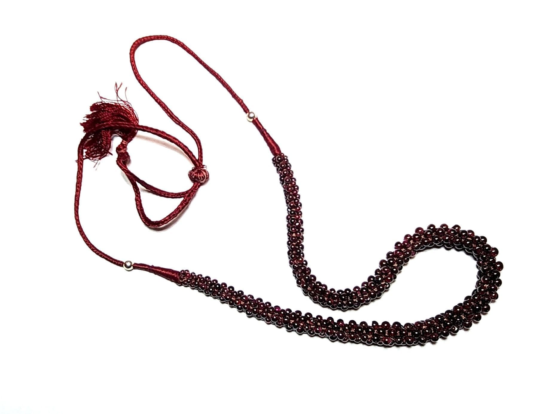 Vintage Garnet 2.5-4.5mm Bead & 925 Silver Adj. 30" 230Ctw Necklace - Image 2