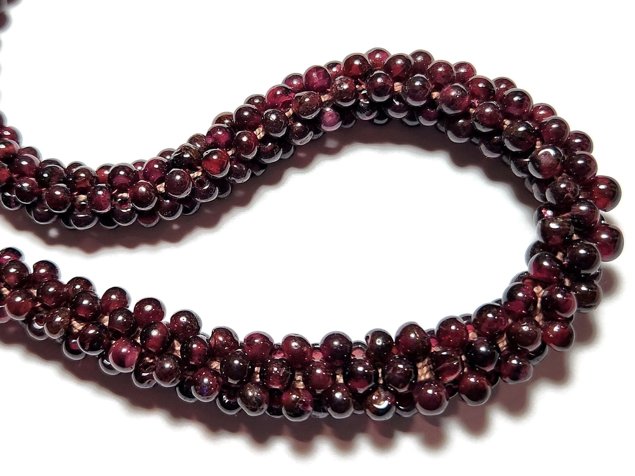 Vintage Garnet 2.5-4.5mm Bead & 925 Silver Adj. 30" 230Ctw Necklace - Image 3