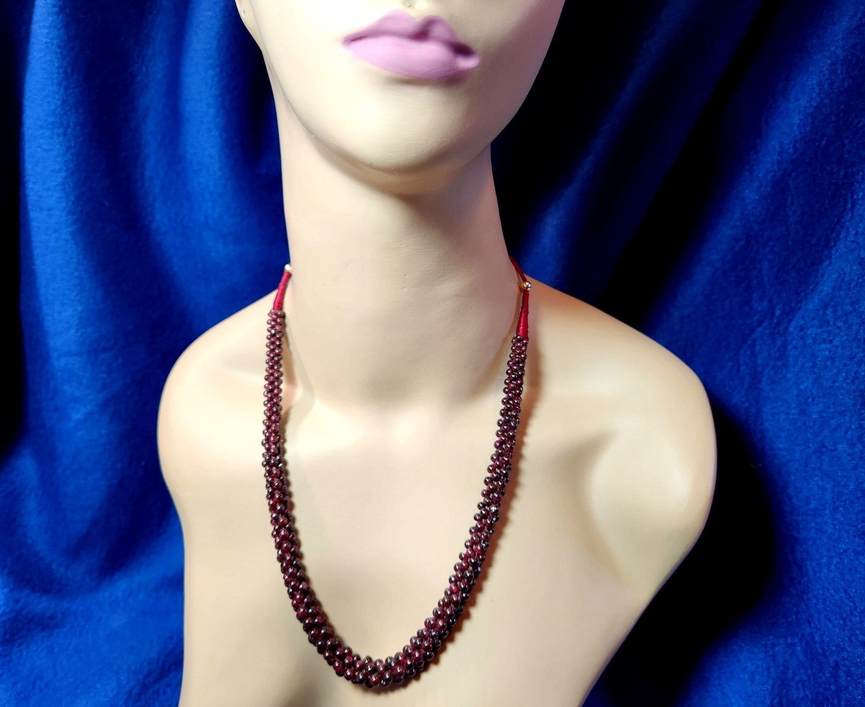 Vintage Garnet 2.5-4.5mm Bead & 925 Silver Adj. 30" 230Ctw Necklace - Image 5