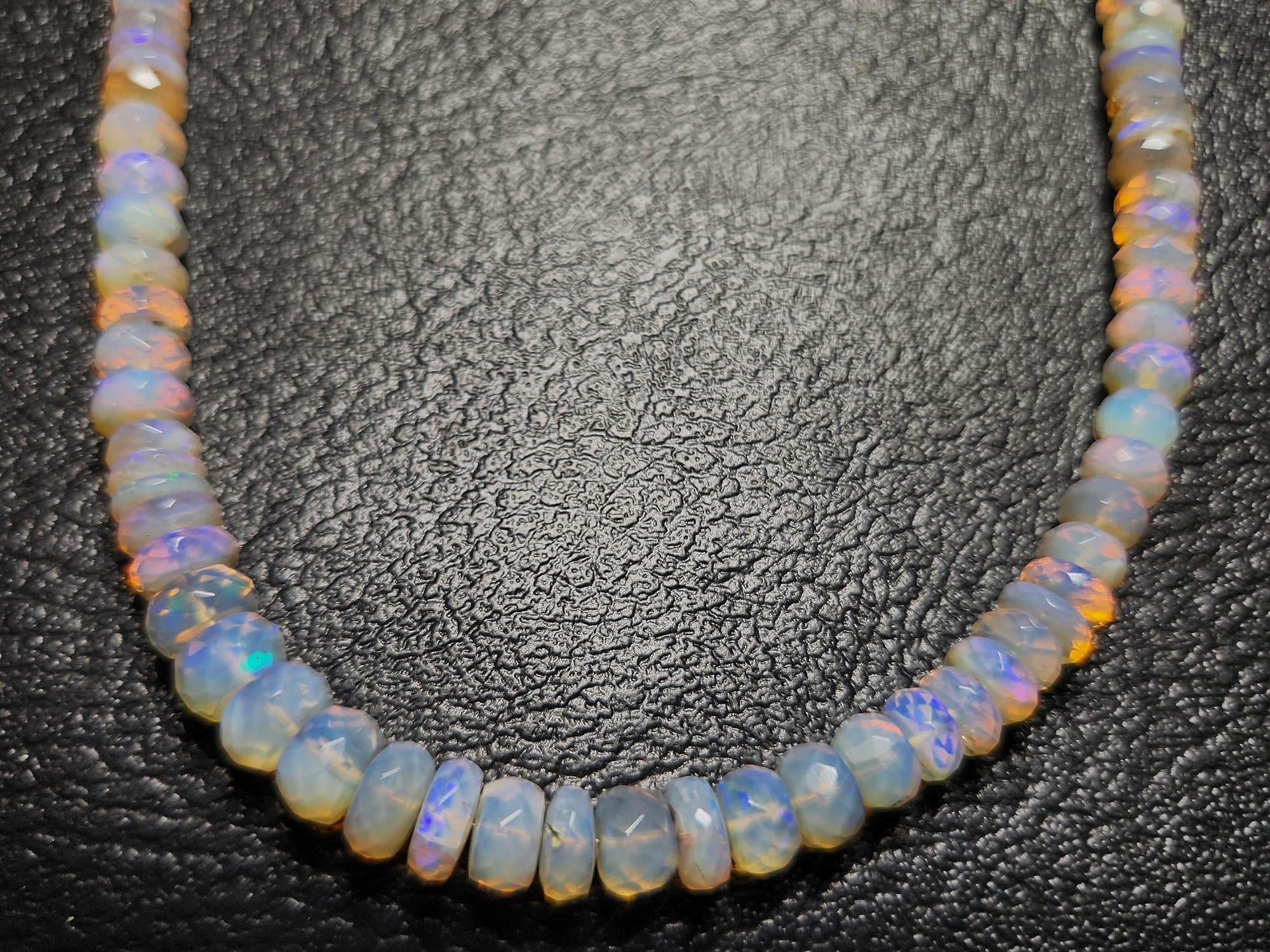 Australian Opal 5.25-6.25mm Bead & 14KTYG 18" 88.5Ctw Necklace