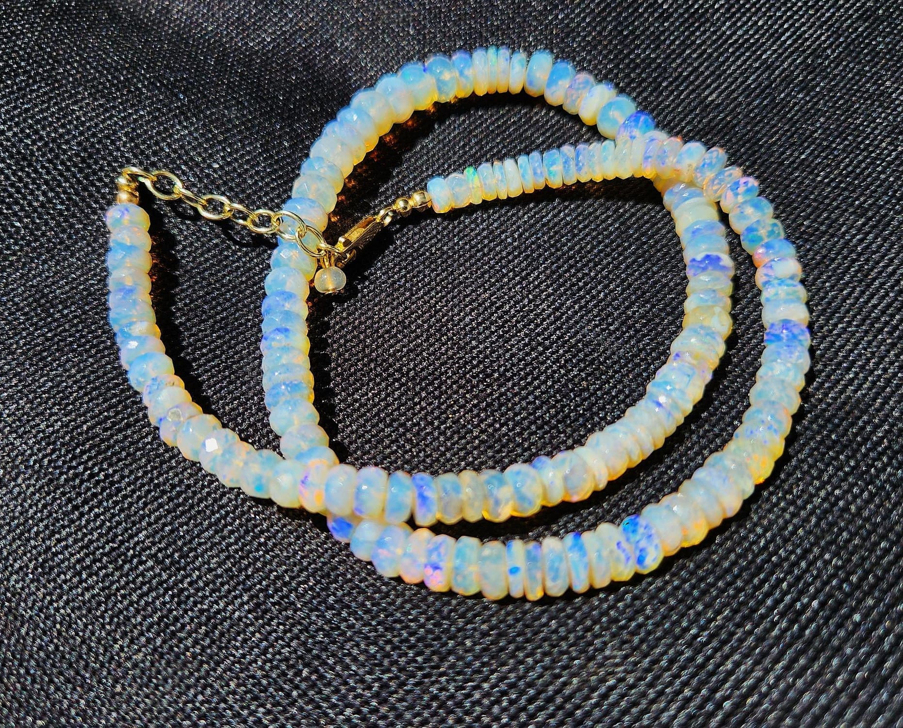 Australian Opal 5.25-6.25mm Bead & 14KTYG 18" 88.5Ctw Necklace - Image 2