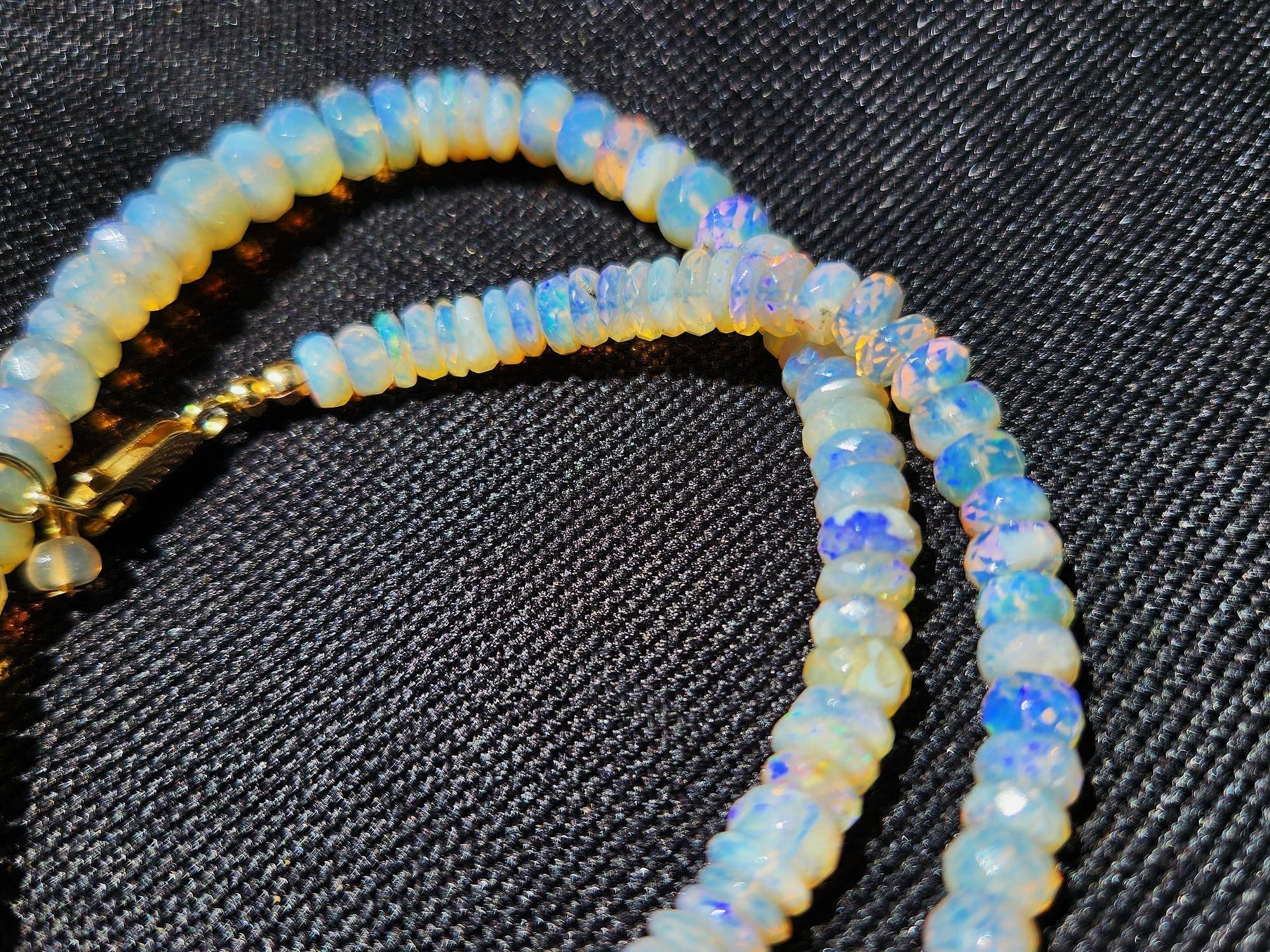 Australian Opal 5.25-6.25mm Bead & 14KTYG 18" 88.5Ctw Necklace - Image 3