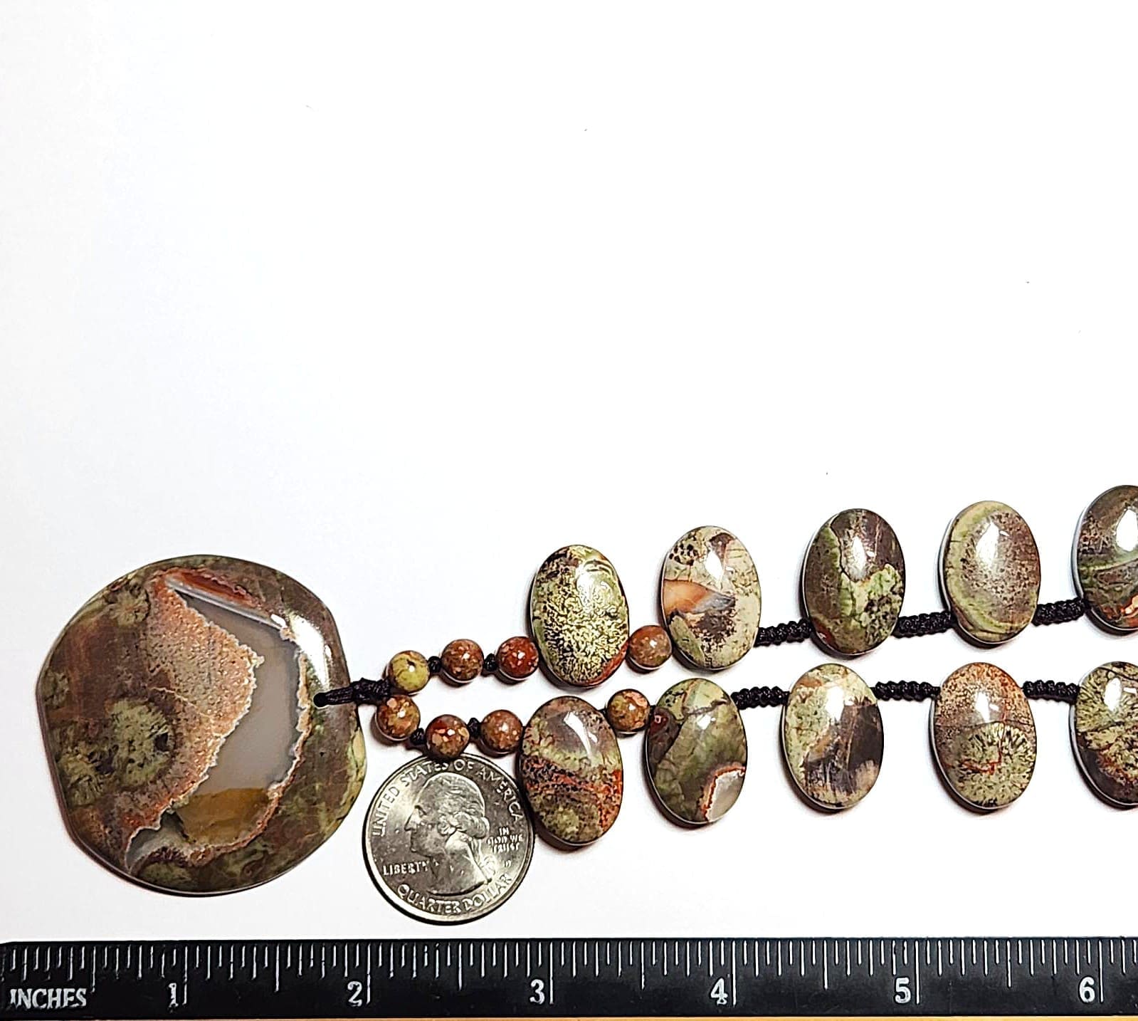 Richardson Ranch Oregon Agate Cabochon Bead 25″ 304Ctw Necklace - Image 9