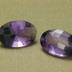 Amethyst Oval Frosted Checker 12x8mm 5.54ctw (2 Pcs. Parcel)