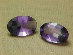 Amethyst Oval Frosted Checker 12x8mm 5.54ctw (2 Pcs. Parcel)