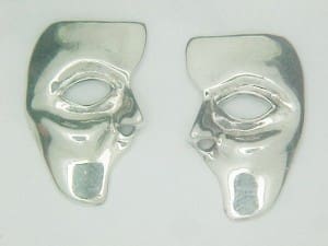 Phantom Half Mask 925 Silver Earrings