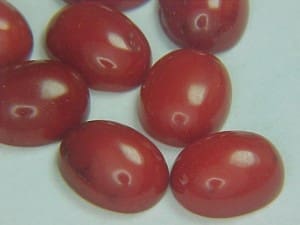 Coral Red Oval Cabochon 10X8mm (4 Pcs. Parcel)