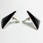 Vintage Triangle Black Onyx Mexican Silver 925 Earrings