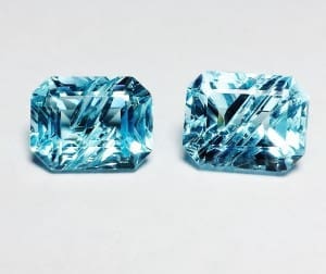Topaz Blue Fancy Emerald Cut 10x8mm 7.96cts (2 Pieces Parcel)