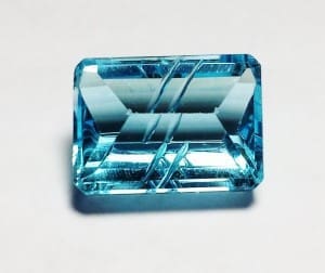 Topaz Blue Fancy Emerald Cut 15×11.5mm 13.95crts