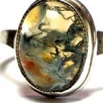Vintage Oval Agate 925 Silver Ring