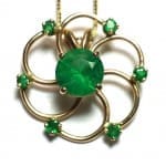 (N2) Colombian Emerald Swirl 14KTYG Necklace