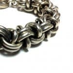 Estate Large 925 Silver Byzantine Link Bracelet