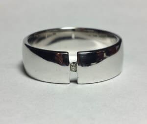 Silver 925 Single Diamond Band Ring