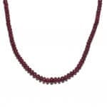 (M6) Exotic Fine 34 Carat Ruby Smooth Round Bead 14KTYG 16" Necklace