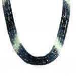 (M3) Exotic Fine 385 Carat 4 Strand Ceylon Multi-color Sapphire Round Bead Necklace