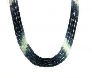 Exotic Fine 385 Carat 4 Strand Ceylon Multi-color Sapphire Round Bead Necklace