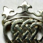 Estate European Heart Crown Crest 925 Silver Pin
