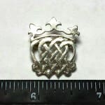 Estate European Heart Crown Crest 925 Silver Pin