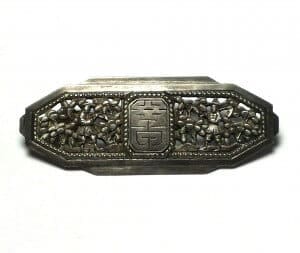 Vintage Indochina Royal Garden Keeper 800 Silver Brooch