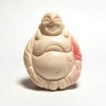 Coral White & Pink Italian Drilled Carved Buddha 33x25mm (40.00crts)
