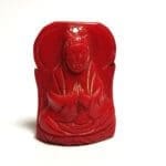 Coral Red Italian Drilled Carved Buddha 31x21mm (50.15crts)